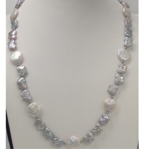 Freshwater Grey Butterfly Baroque Pearls Mala JPM0216
