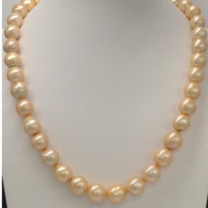 Freshwater Golden Round Baroque Pearls Mala JPM0214