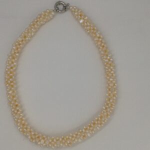 Freshwater Cream Button Pearls Jaali Rassi Mala JPM0212