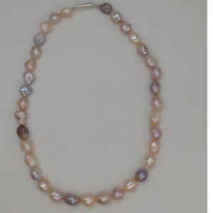 Freshwater Multicolour Oval Baroque Pearls Mala JPM0207