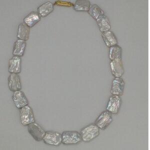 Freshwater White Square Baroque Pearls Mala JPM0209
