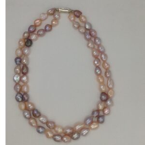 Freshwater Multicolour Oval Baroque Pearls Necklace JPM0206