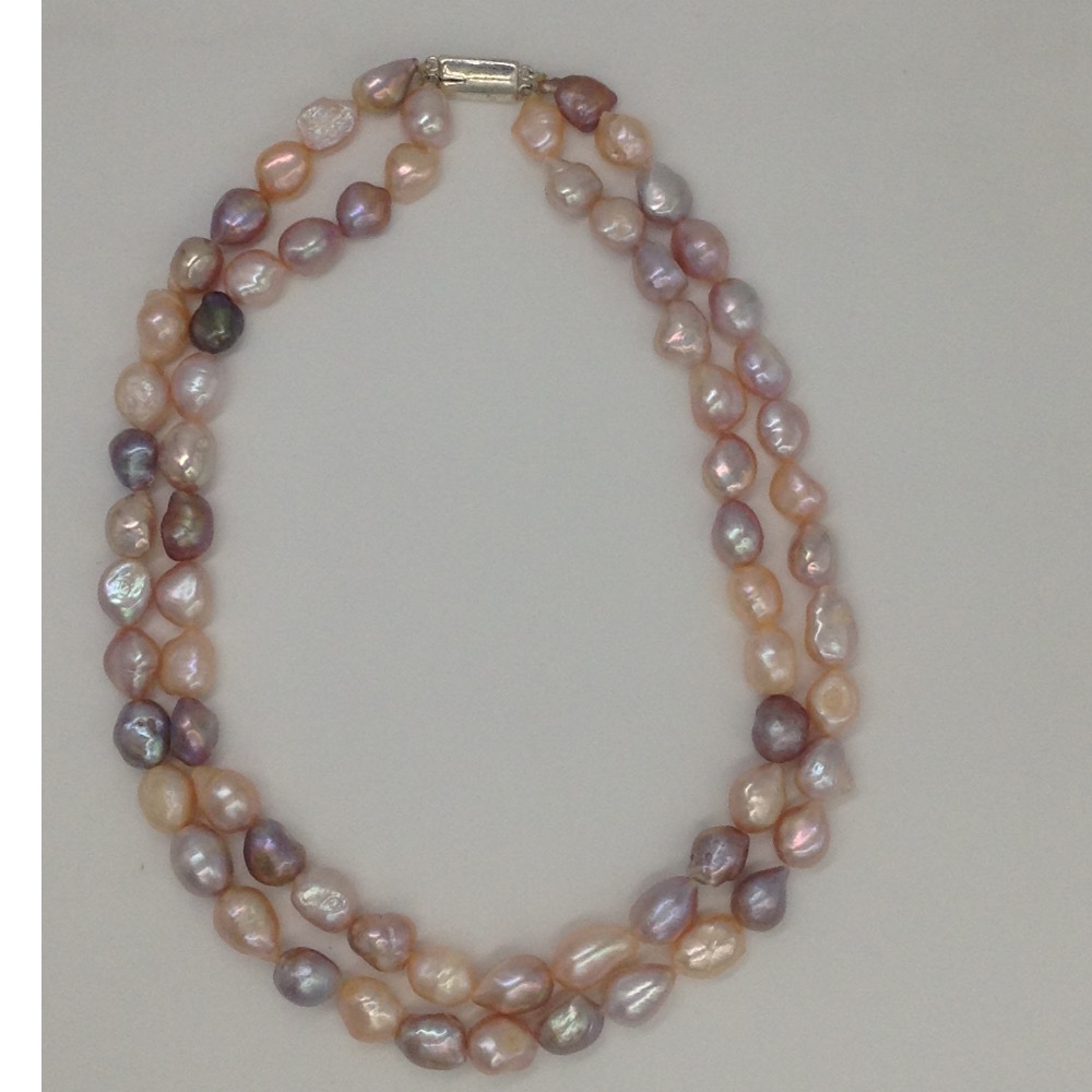 Freshwater Multicolour Oval Baroque Pearls Necklace JPM0206