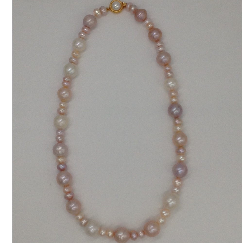 Freshwater Multicolour Round Adison Flat Pearls Mala JPM0204