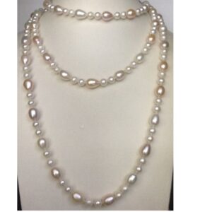 Multicolour Pearls Long Mala With Green Zircon Drops JPM0186