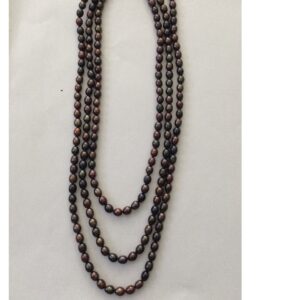Freshwater Brown Oval Pearls Long Mala JPM0150