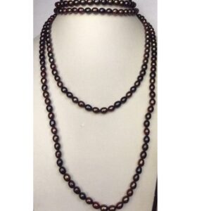Freshwater Brown Oval Pearls Long Mala JPM0150