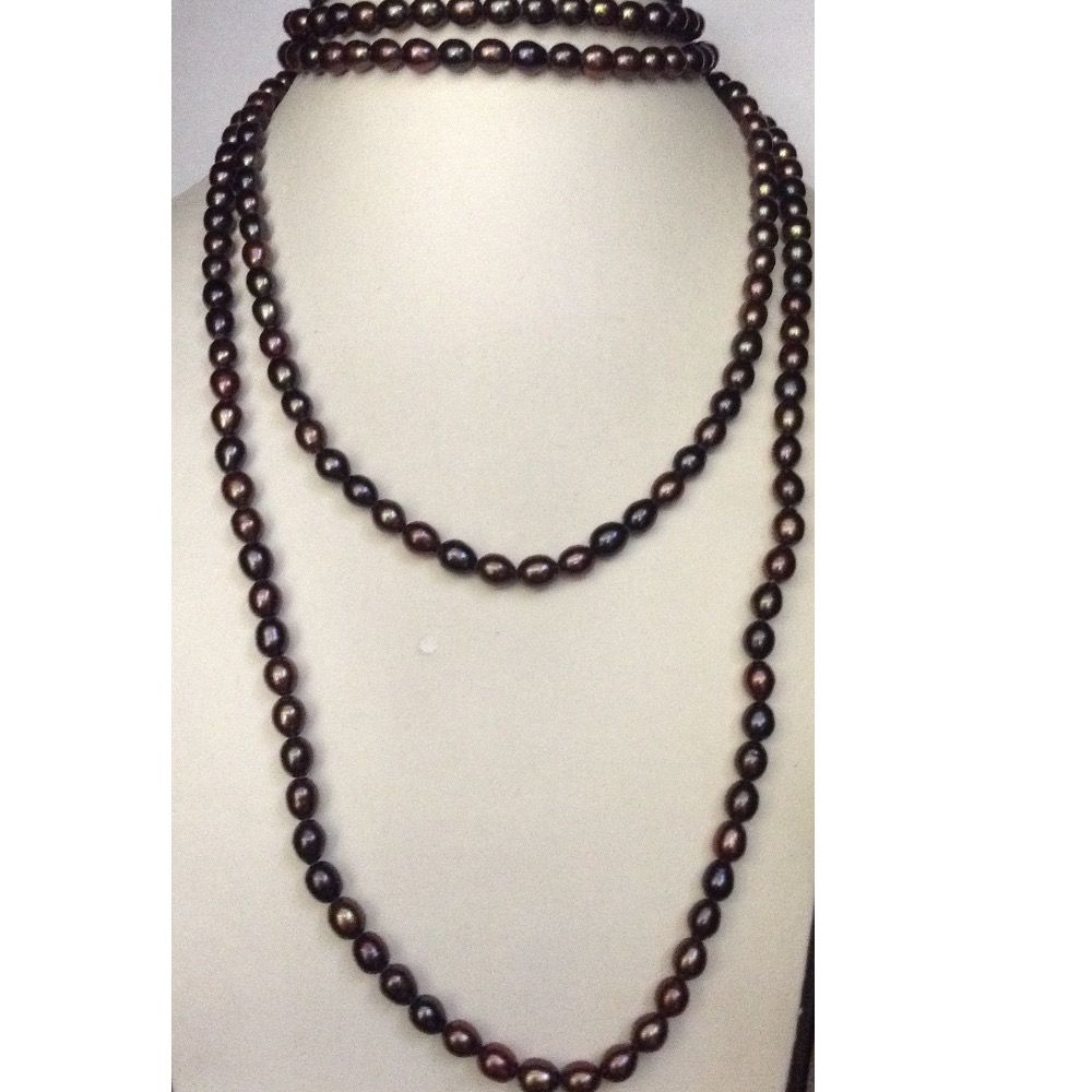 Freshwater Brown Oval Pearls Long Mala JPM0150