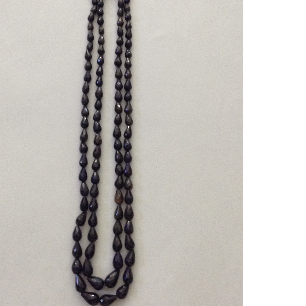 Natural Blue Sapphires Faceted Drops 2 Layers Necklace JSB0108