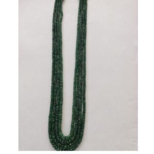 Natural Green Emeralds Faceted Round Beeds Necklace JSE0109