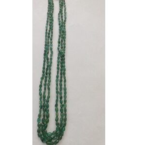 Natural Green Emeralds Oval Aweja Graded Necklace JSE0105