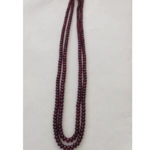 Natural Red Ruby Round Beeds Necklace JSR0100