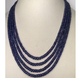 Natural Blue Sapphires Round Beeds Neckalce JSB0111