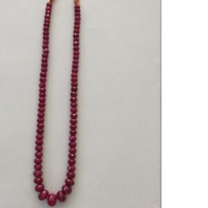 Natural Red Ruby Faceted Round Beeds Mala JSR0099