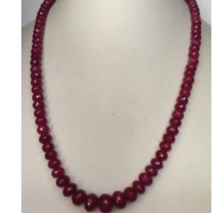 Natural Red Ruby Faceted Round Beeds Mala JSR0099