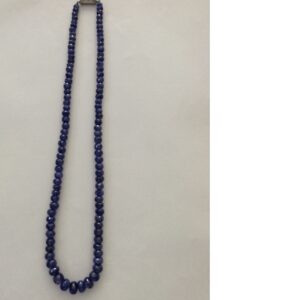 Natural Blue Sapphires Round Faceted Beeds Mala JSB0098