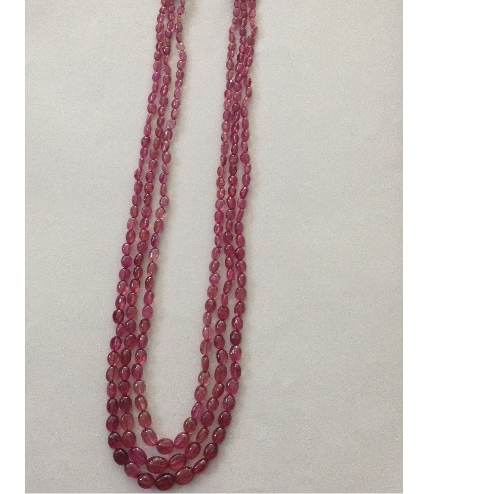 Natural Pink Glass Filled Ruby Oval Aweja Necklace JSR0089