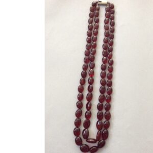 Natural Brown Gomed(Hessonite) Oval Aweja Necklace JSS0095