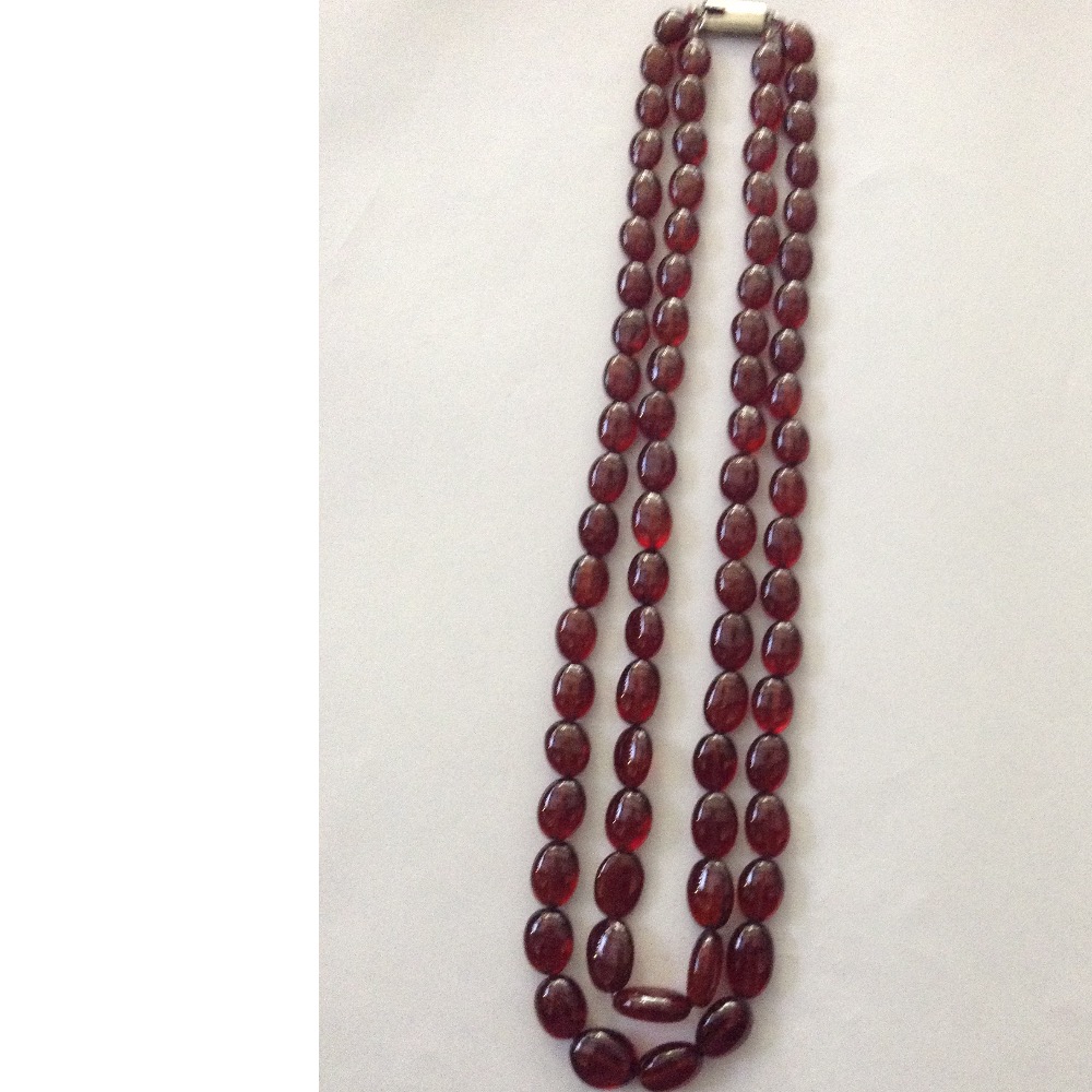 Natural Brown Gomed(Hessonite) Oval Aweja Necklace JSS0095