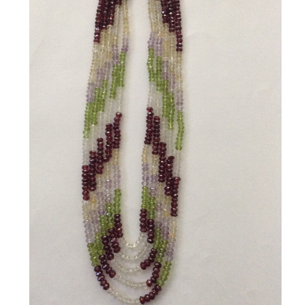 Natural multicolour semi precious round beeds necklace JSS0090 - Image 2