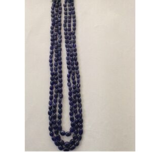 Natural Blue Sapphires Oval Aweja 3 Layers Necklace JSB0086