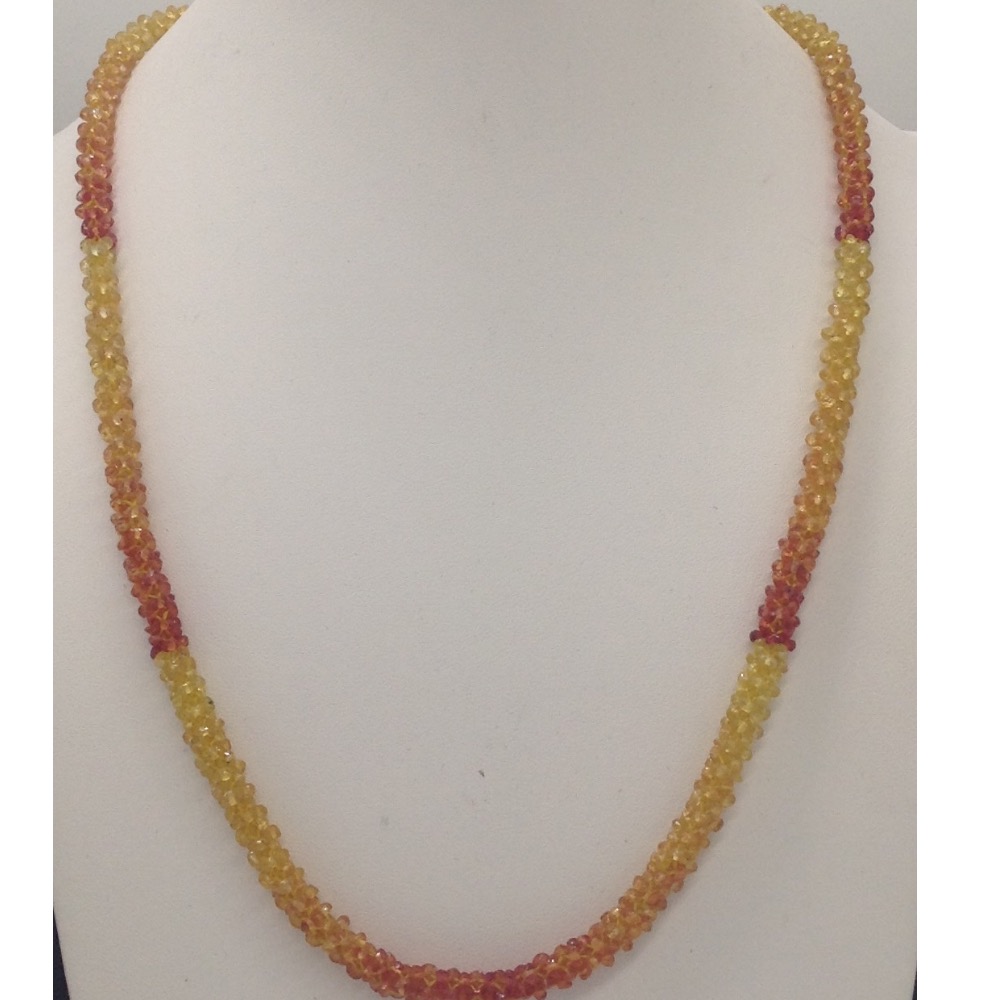 Natural Yellow Sapphires Round Shaded Jaali Mala JSS0075