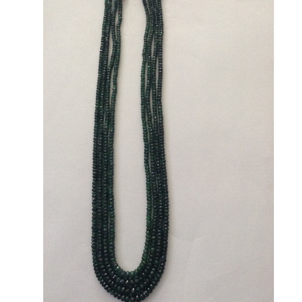 Natural Green Emeralds Faceted Round Beeds Necklace JSE0081