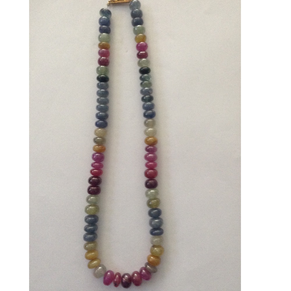 Natural Multi Colour Sapphires Round Beeds Mala JSM0071