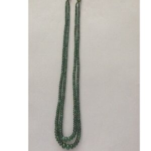Natural Green Emeralds Round Beeds 2 Layers Necklace JSE0073