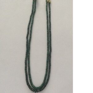 Natural Green Emeralds Faceted Round Beeds Necklace JSE0074