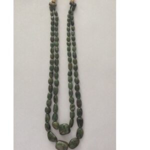 Natural Green Emeralds Oval Tumbles 2 Layers Necklace JSE0060