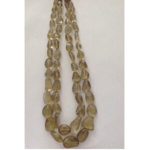 Natural Golden Citrine Oval Tumbles 2 Layers Neckalce JSS0059