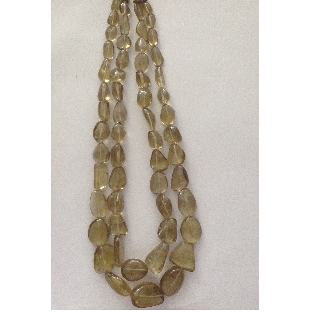 Natural Golden Citrine Oval Tumbles 2 Layers Neckalce JSS0059