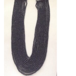Natural Blue Sapphires Round Faceted 12 Layers Necklace JSB0058