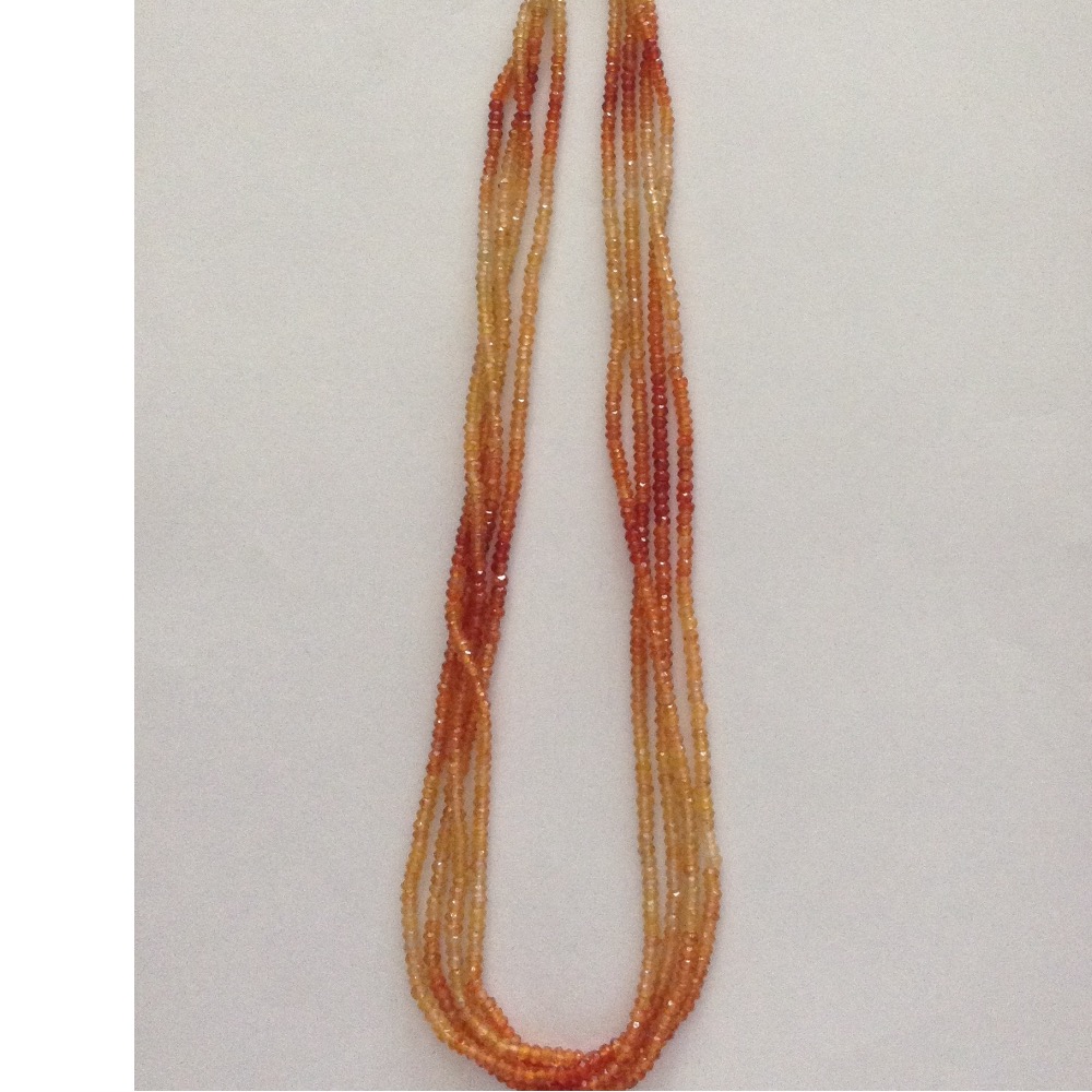 Natural Orange Carnelian Faceted Beeds 4 Layers Necklace JSS0034