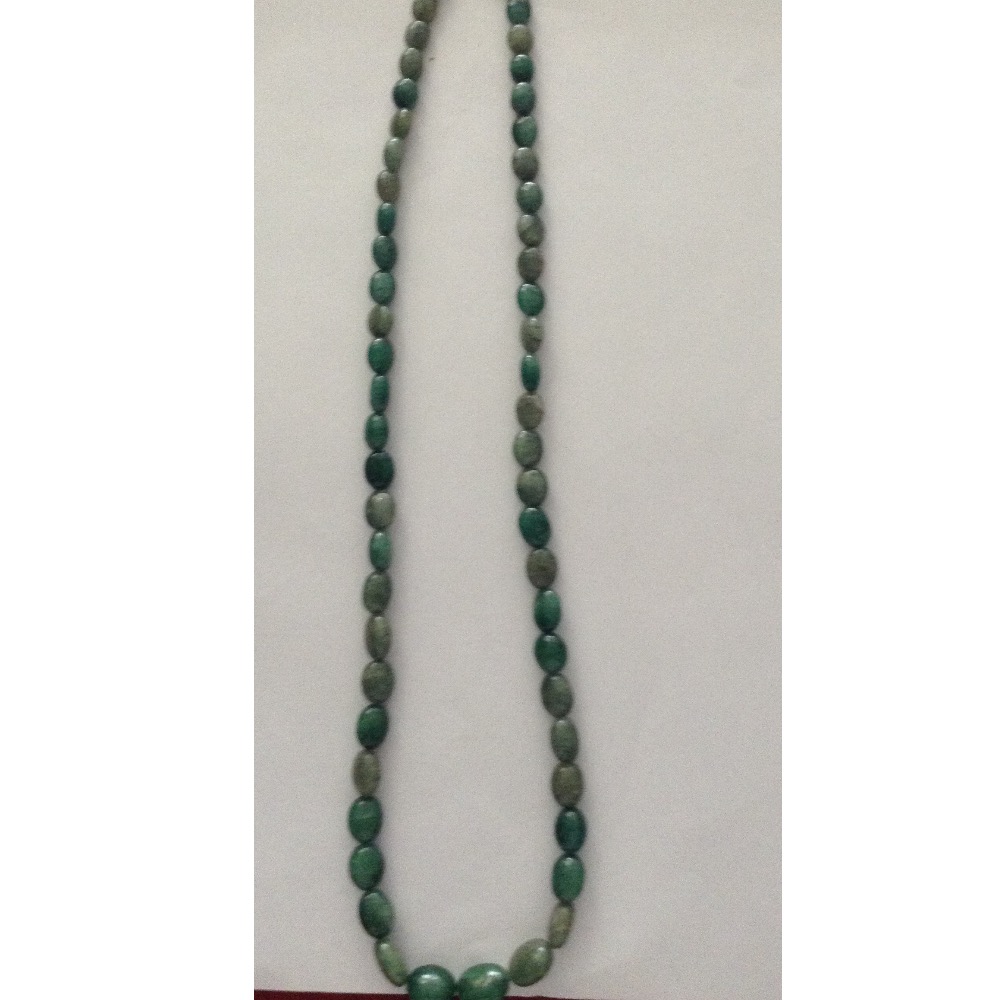 Natural Green Beryl Oval Tumbles Mala JSS0036