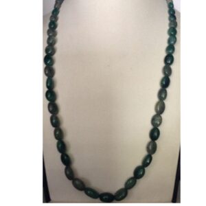 Natural Green Beryl Oval Tumbles Mala JSS0036