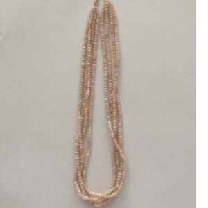 Natural Pink Opal Faceted Beeds 4 Layers Necklace JSS0035