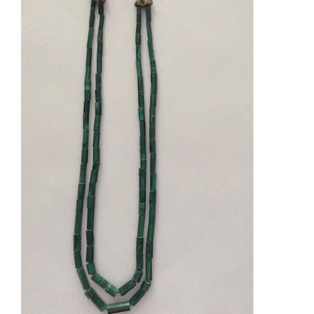Natural Green Melagite Faceted Drums 2 Layers Necklace JSS0033