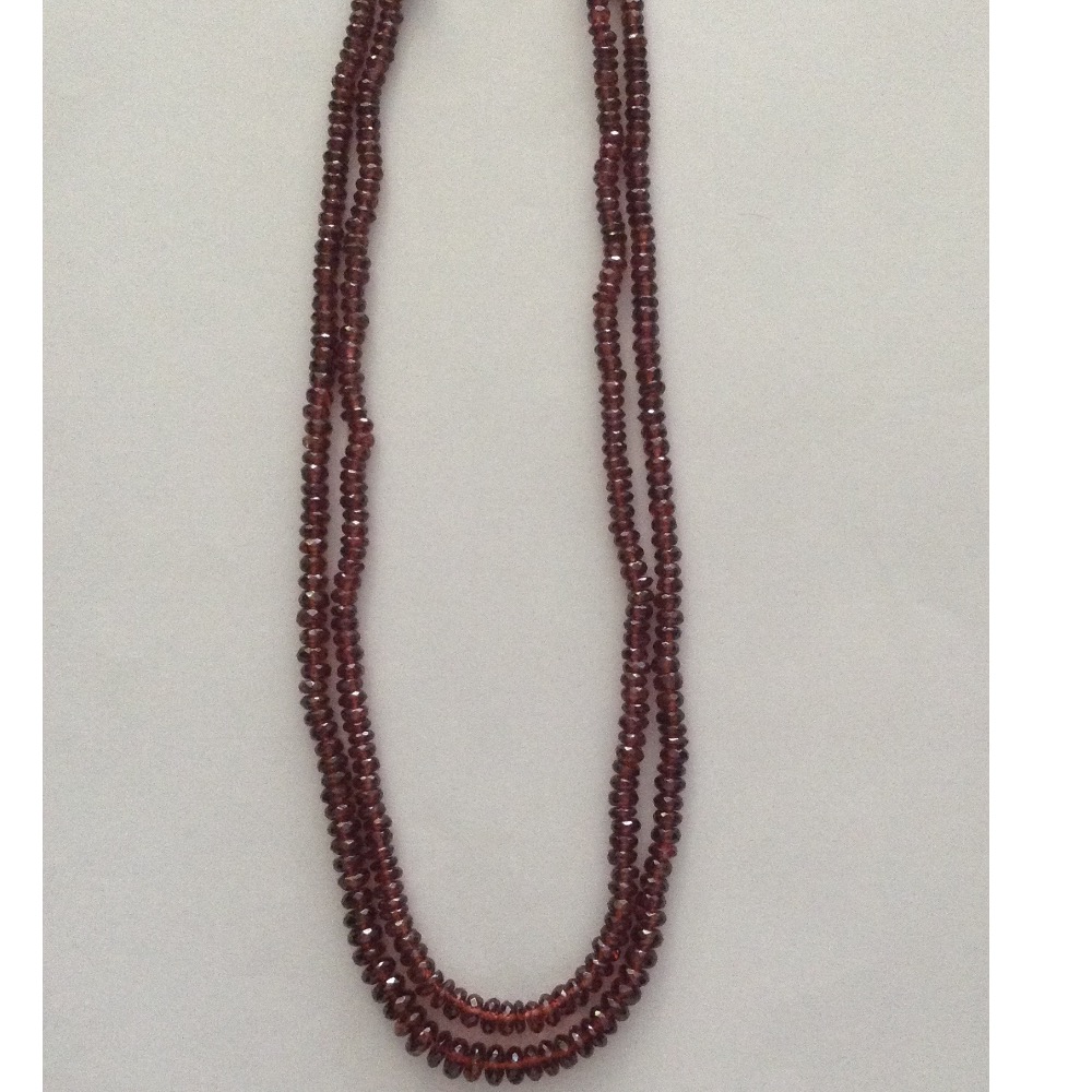 Natural Brown Garnet Faceted Beeds 2 Layers Necklace JSS0054