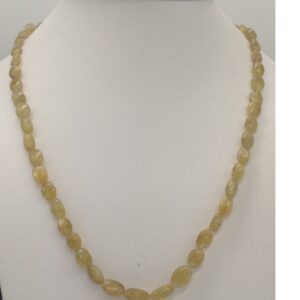 Natural Yellow Catseye Oval Tumbles Mala JSS0037