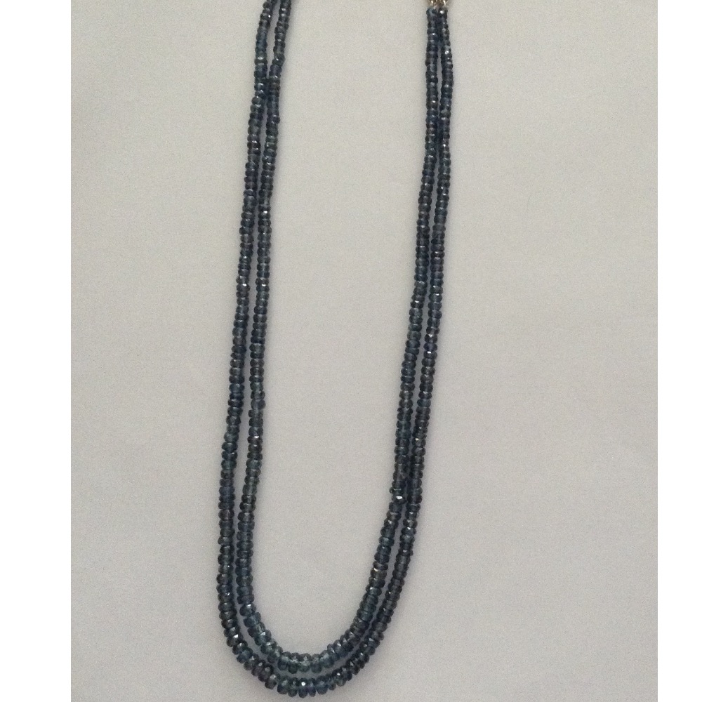 Natural blue kunzite faceted beeds 2 layers necklace JSS0048 - Image 2