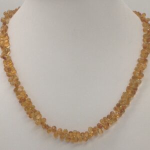 Natural golden citrine faceted drops mala JSS0038