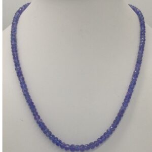 Natural Blue Tanzanite Faceted Beeds Mala JSS0052