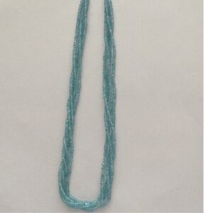 Natural Sky Blue Aquamarine Faceted Beeds 4 Layers Necklace JSS0041