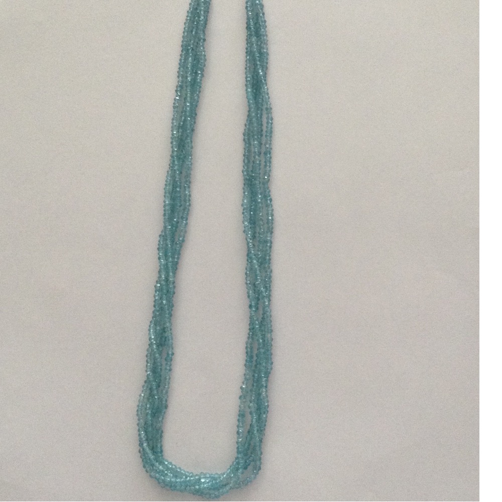 Natural Sky Blue Aquamarine Faceted Beeds 4 Layers Necklace JSS0041