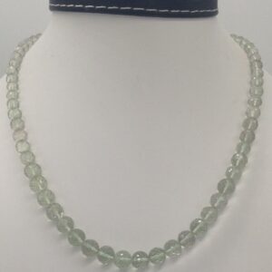 Natural Green Amethyst Round Faceted Beeds Mala JSS0050