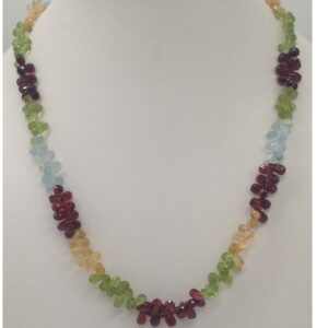 Natural multicolour faceted drops mala JSS0040