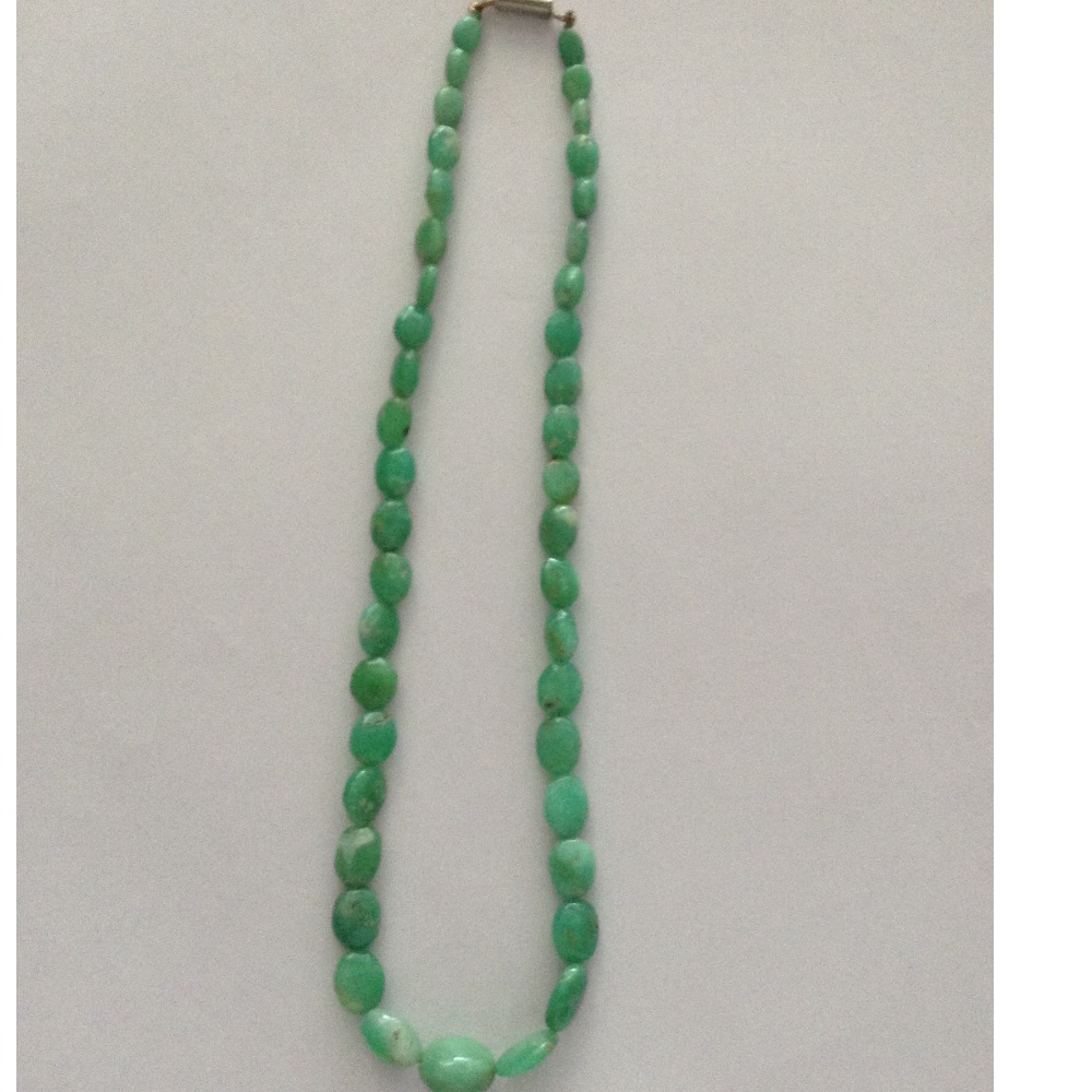 Natural Green Beryl Oval Tumbles Mala JSS0046