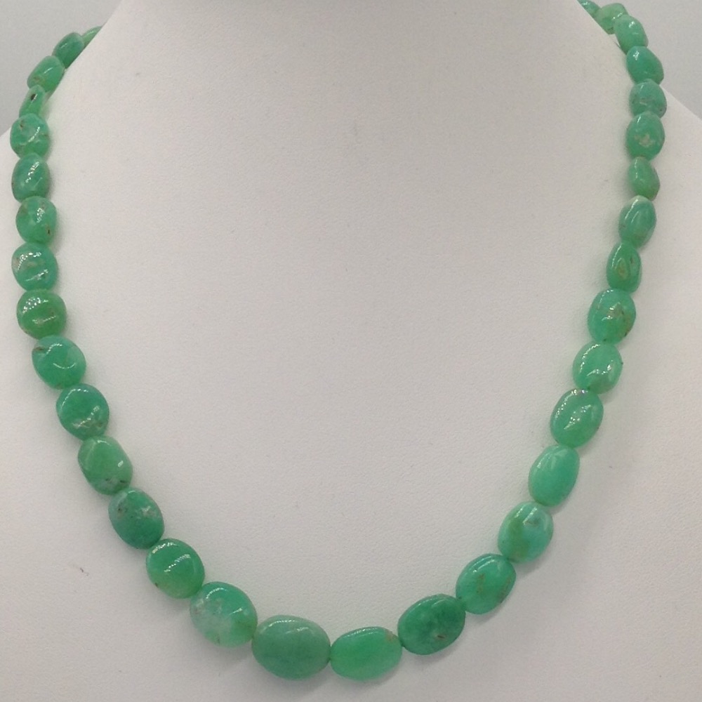 Natural Green Beryl Oval Tumbles Mala JSS0046